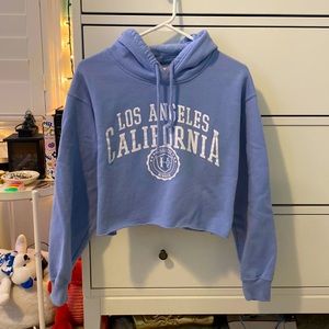 Blue Cropped Hollister Sweatshirt